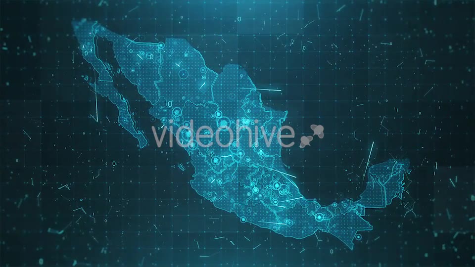 Mexico Map Background Cities Connections 4K Videohive 20443070 Motion Graphics Image 2