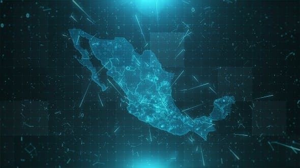 Mexico Map Background Cities Connections 4K - 20443070 Videohive Download