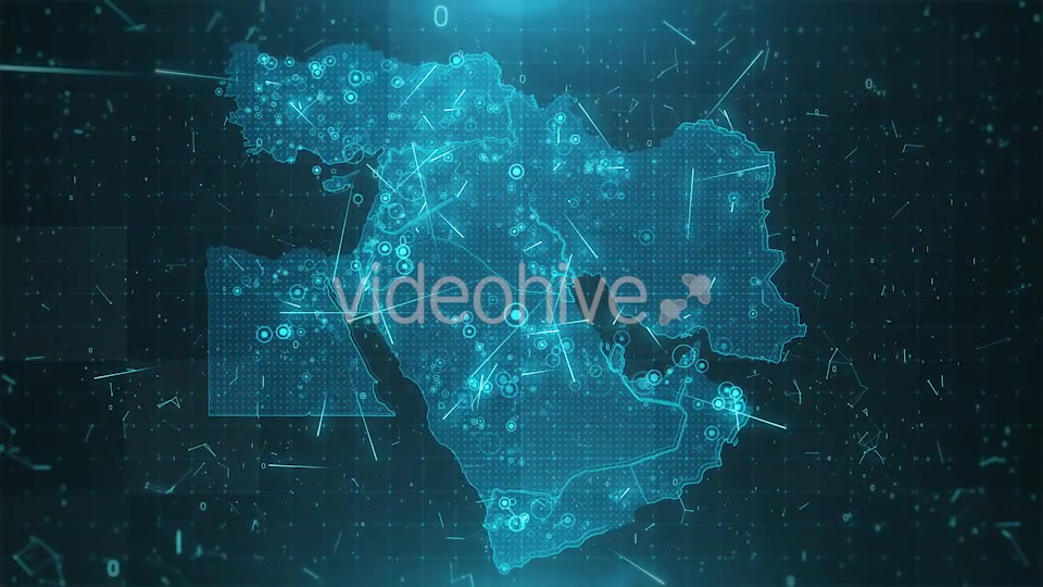 Middle East Map Background Cities Connections 4K Videohive 20443278 Motion Graphics Image 3