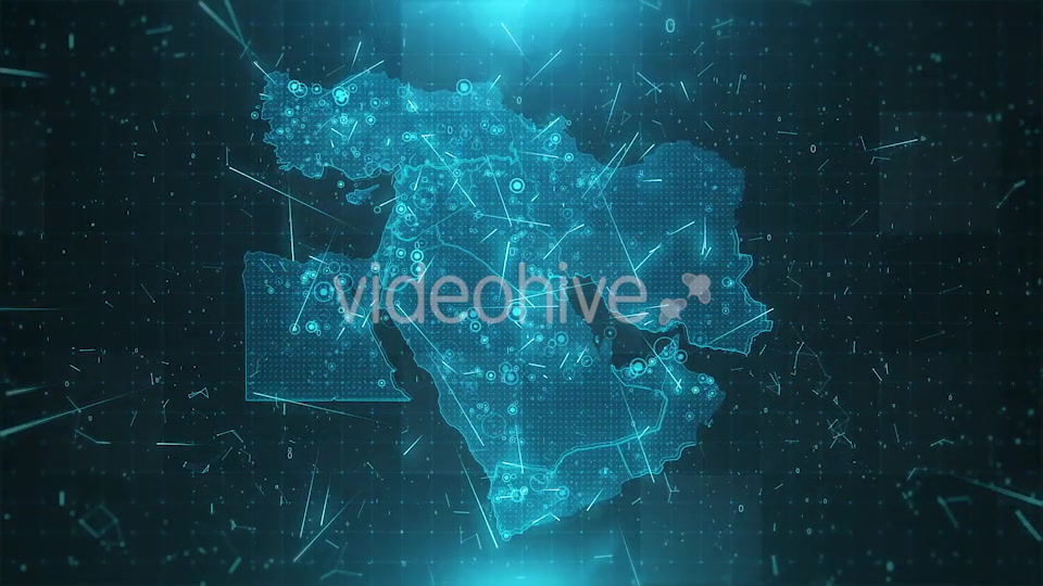 Middle East Map Background Cities Connections 4K Videohive 20443278 Motion Graphics Image 5