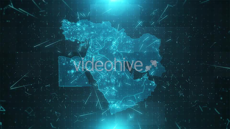 Middle East Map Background Cities Connections 4K Videohive 20443278 Motion Graphics Image 8