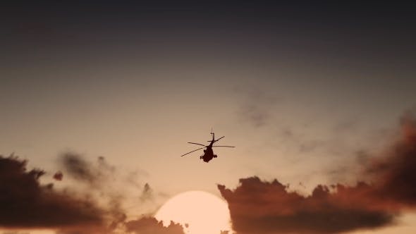 Military Helicopter Sunset - 19593001 Videohive Download