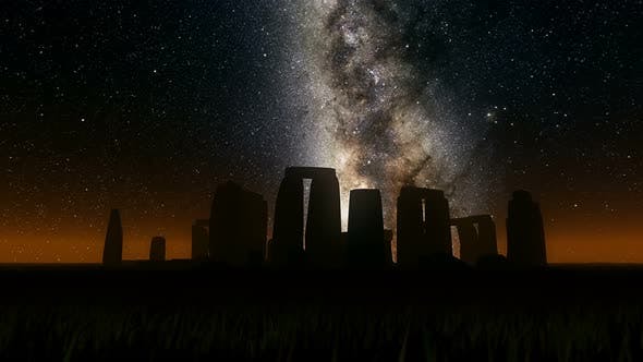 Milkyway Timelapse Stonehenge Silhouette - Videohive Download 22448828