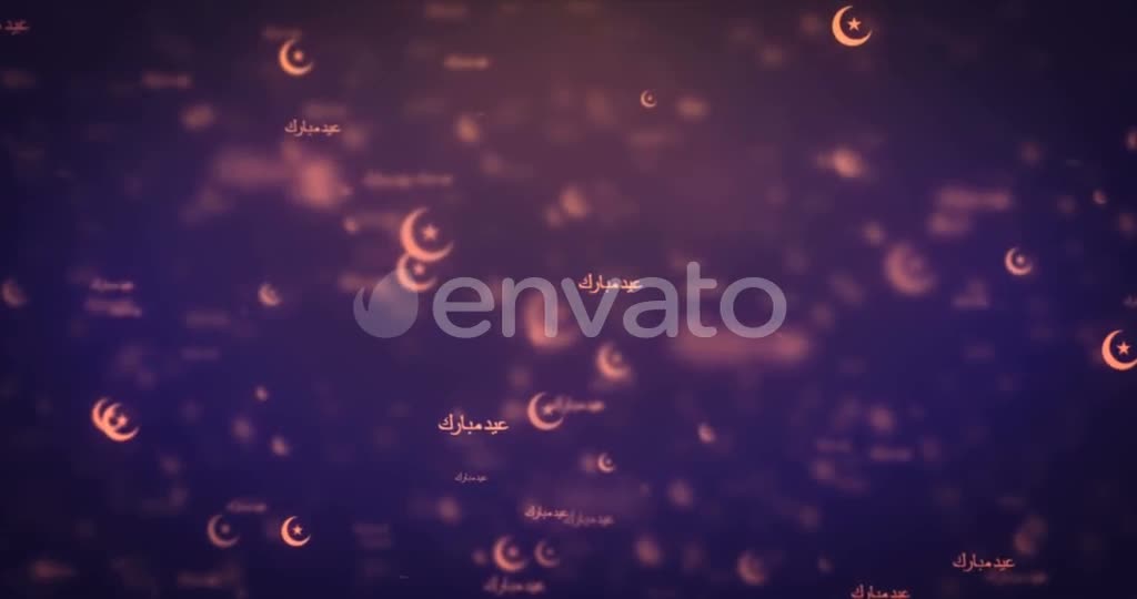 Modern Moving Orange Eid Mubarak Icons Background. Videohive 22464800 Motion Graphics Image 1