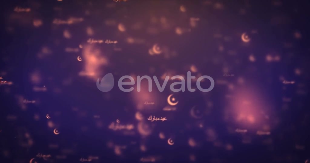 Modern Moving Orange Eid Mubarak Icons Background. Videohive 22464800 Motion Graphics Image 2