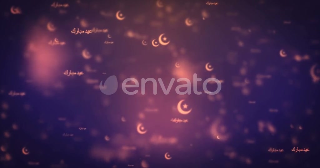 Modern Moving Orange Eid Mubarak Icons Background. Videohive 22464800 Motion Graphics Image 3