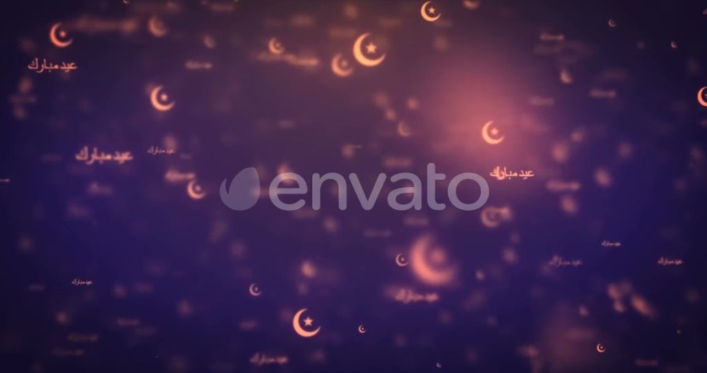 Modern Moving Orange Eid Mubarak Icons Background. Videohive 22464800 Motion Graphics Image 4