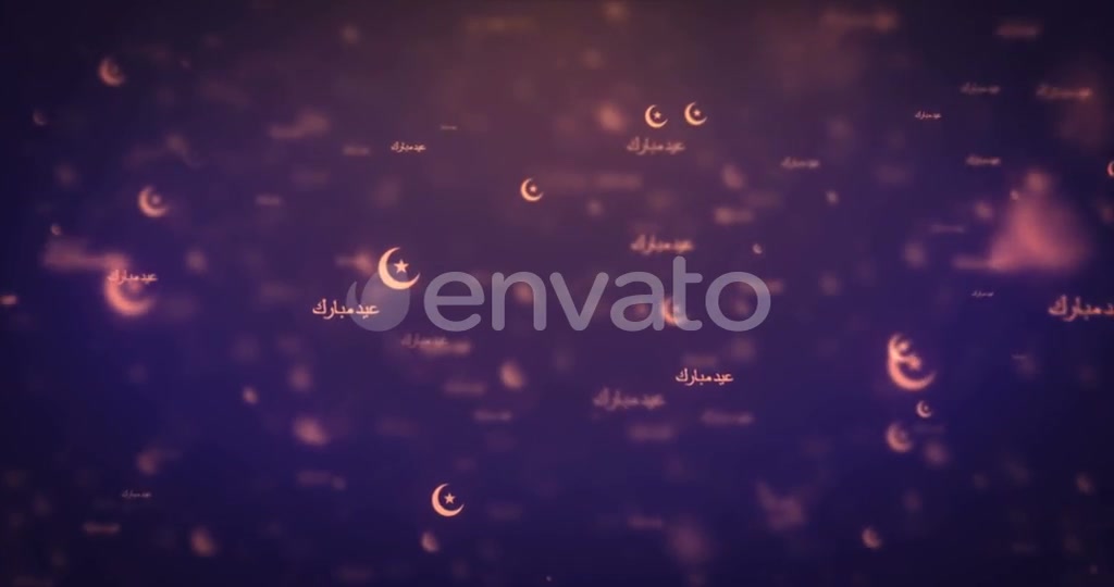 Modern Moving Orange Eid Mubarak Icons Background. Videohive 22464800 Motion Graphics Image 6