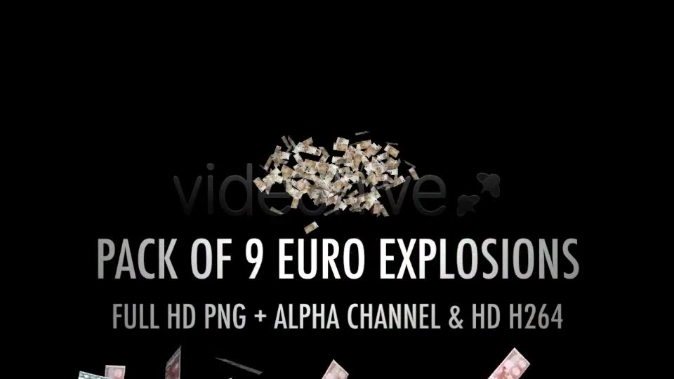 Money Explosion EU Euros (9 Pack) Videohive 4389077 Motion Graphics Image 3