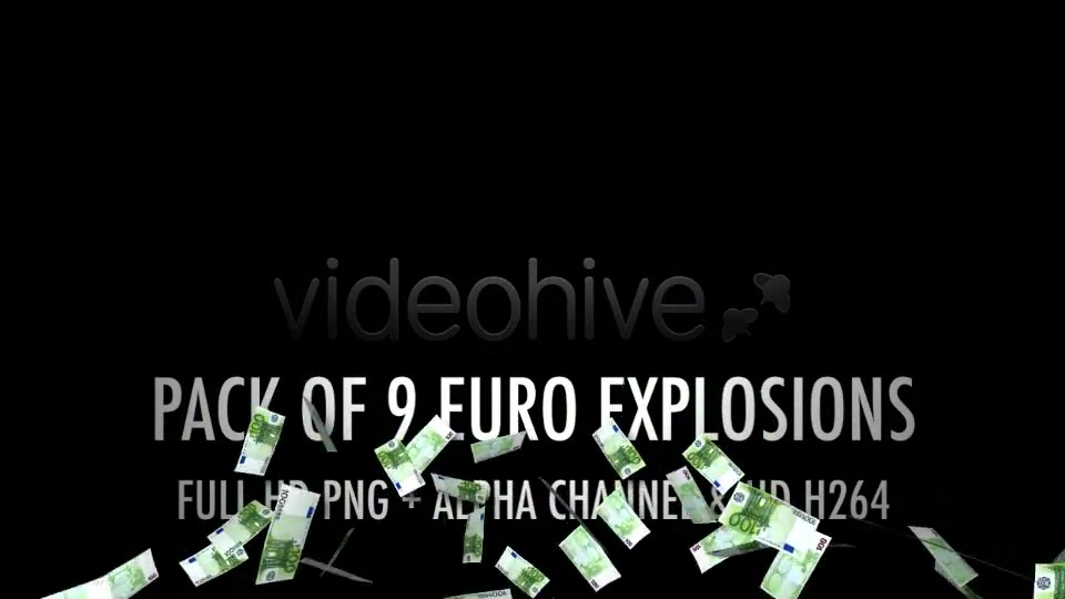 Money Explosion EU Euros (9 Pack) Videohive 4389077 Motion Graphics Image 5