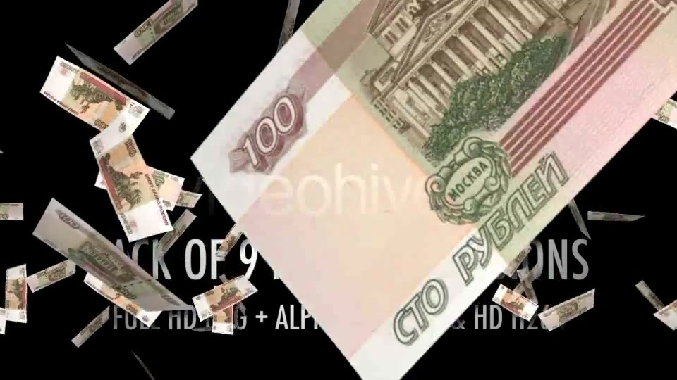 Money Explosion RF Rubles (9 Pack) Videohive 4426448 Motion Graphics Image 4