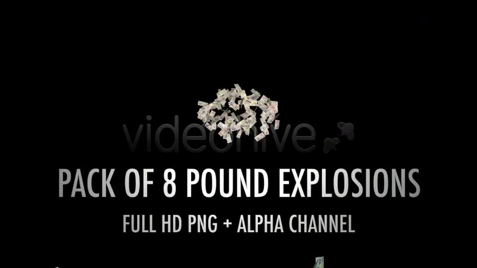 Money Explosion UK Pounds (8 Pack) Videohive 4426474 Motion Graphics Image 3