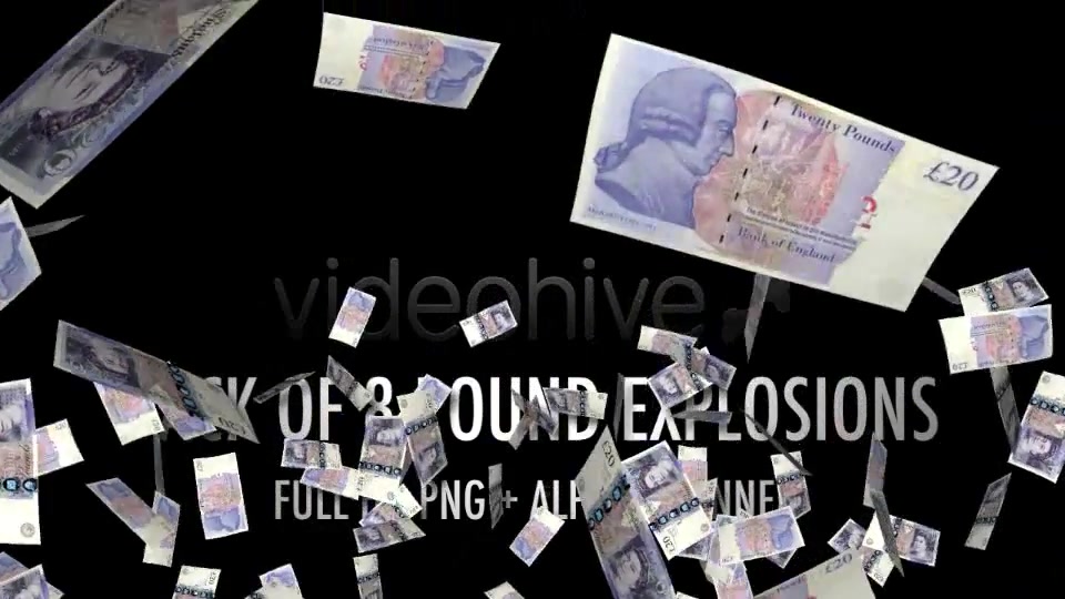 Money Explosion UK Pounds (8 Pack) Videohive 4426474 Motion Graphics Image 6