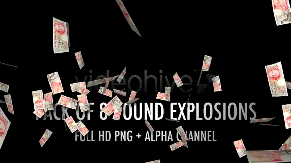 Money Explosion UK Pounds (8 Pack) Videohive 4426474 Motion Graphics Image 8