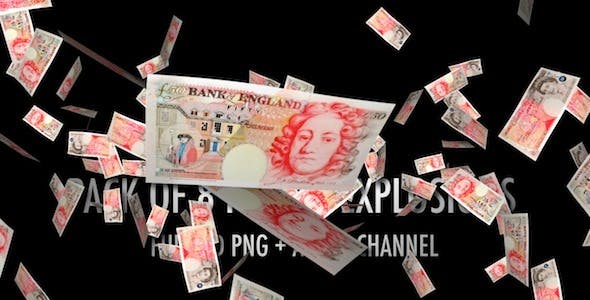 Money Explosion UK Pounds (8 Pack) - Download 4426474 Videohive