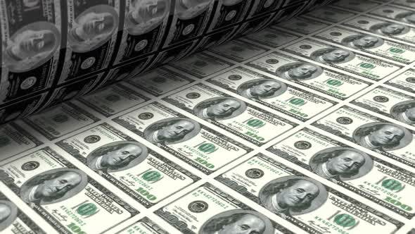 Money Printing Dollar Bills - Download 22561054 Videohive