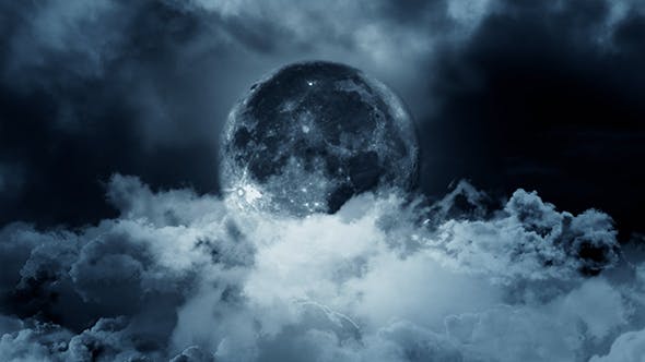 Moon and Clouds at Night - 19893749 Download Videohive