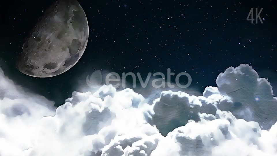 Moon and Clouds Painting Videohive 23525119 Motion Graphics Image 2