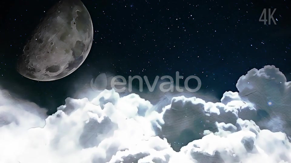 Moon and Clouds Painting Videohive 23525119 Motion Graphics Image 3