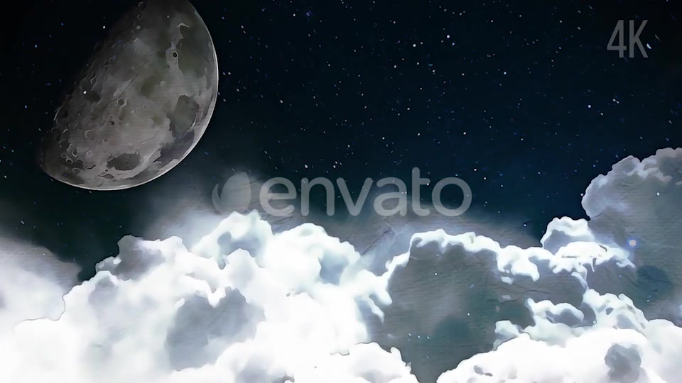 Moon and Clouds Painting Videohive 23525119 Motion Graphics Image 4