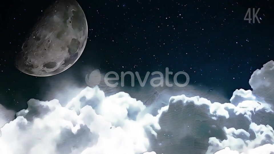 Moon and Clouds Painting Videohive 23525119 Motion Graphics Image 5