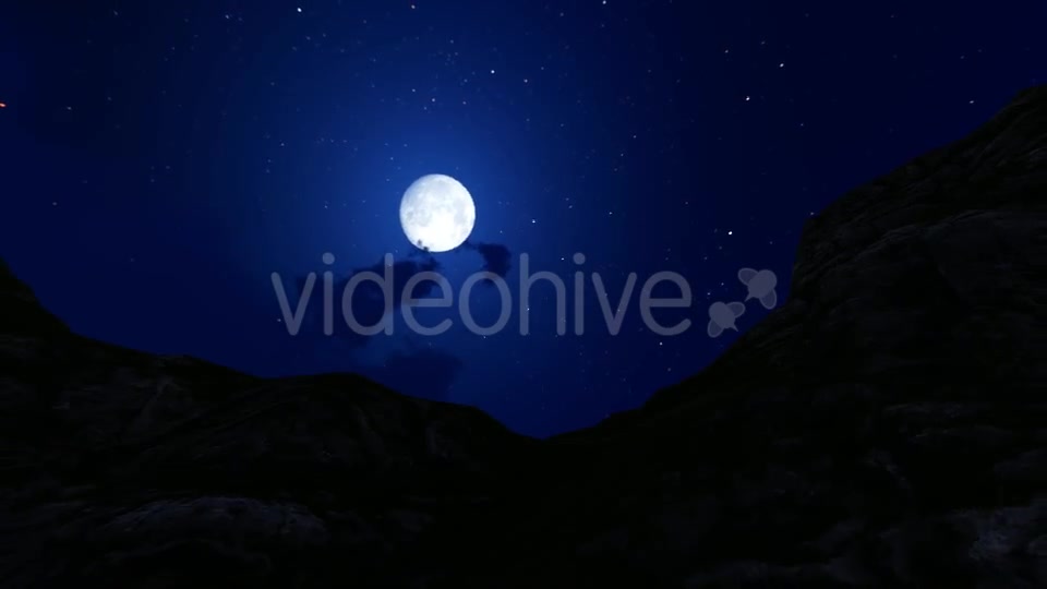 Moon Night Sky and Time lapse Mountain Clouds Videohive 19285607 Motion Graphics Image 3