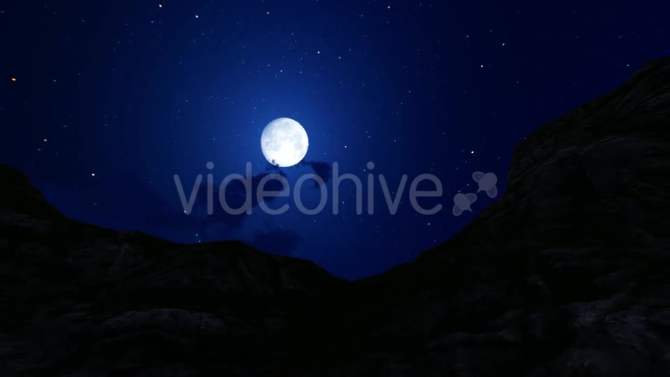 Moon Night Sky and Time lapse Mountain Clouds Videohive 19285607 Motion Graphics Image 4