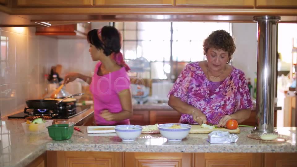 Mother Daughter Preparing Meal Together  Videohive 3328132 Stock Footage Image 10