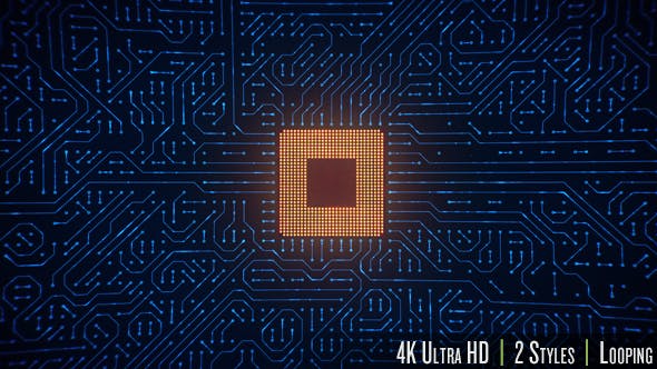 Motherboard CPU Circuits Loop 4k - 19773307 Download Videohive