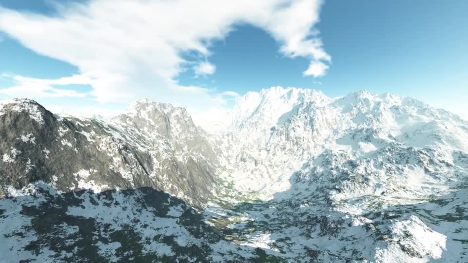 Mountains in Snow and Blue Sky Videohive 19397080 Motion Graphics Image 1
