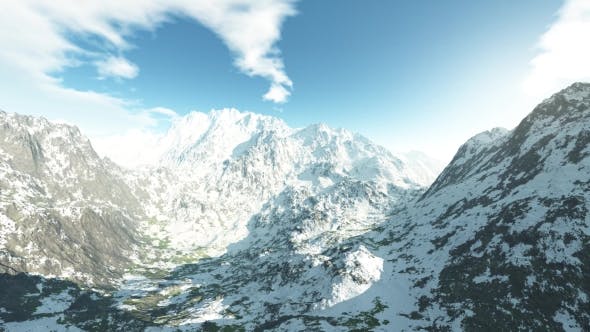 Mountains in Snow and Blue Sky - Download 19397080 Videohive