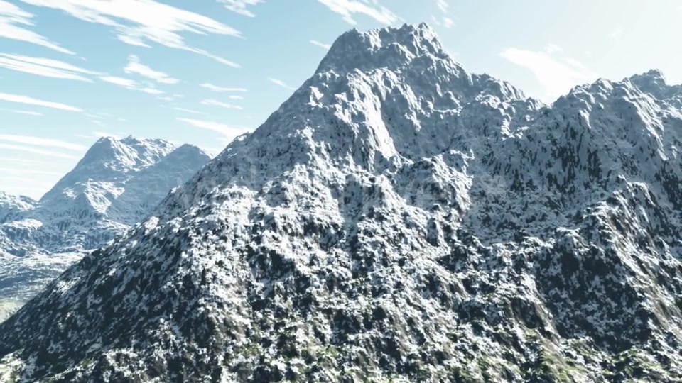 Mountains In Snow And Clouds At Blue Sky Videohive 18746591 Motion Graphics Image 4