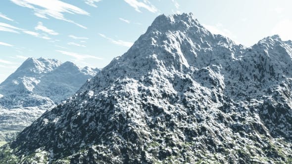 Mountains In Snow And Clouds At Blue Sky - Download 18746591 Videohive