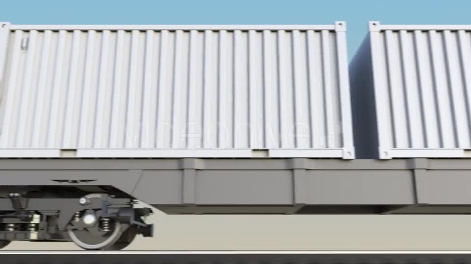 Moving Cargo Train and Blank White Containers Videohive 19634080 Motion Graphics Image 1