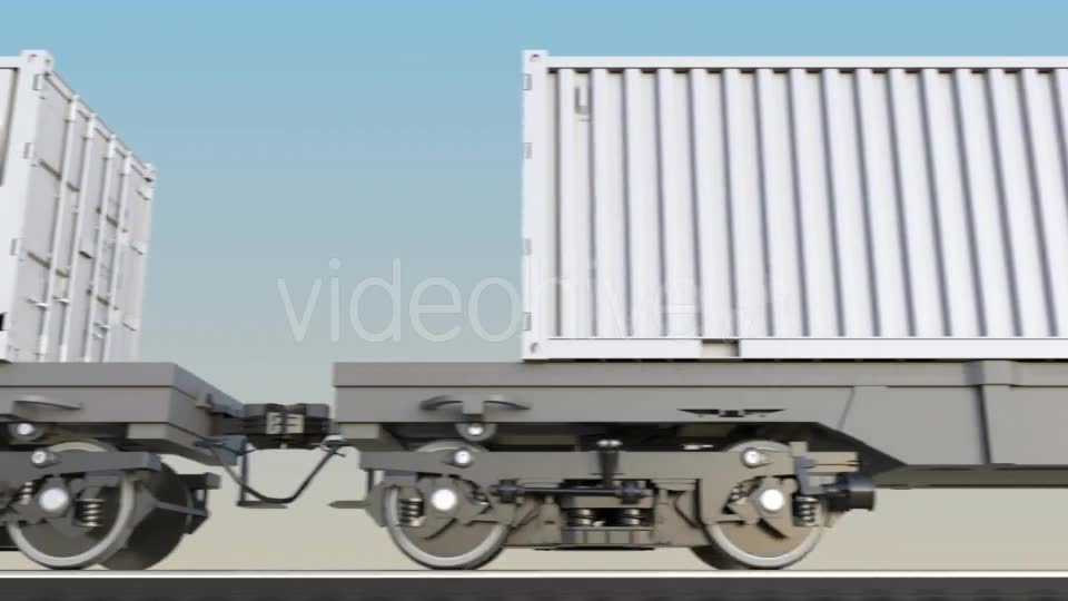 Moving Cargo Train and Blank White Containers Videohive 19634080 Motion Graphics Image 2