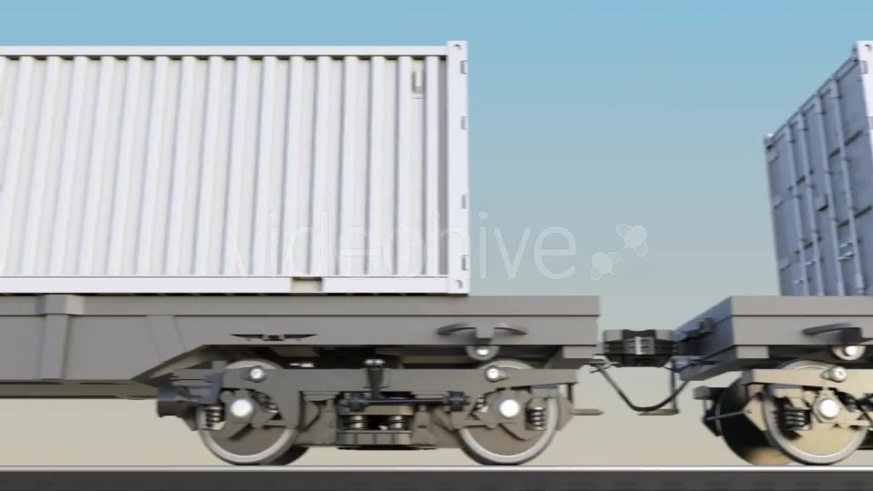 Moving Cargo Train and Blank White Containers Videohive 19634080 Motion Graphics Image 3