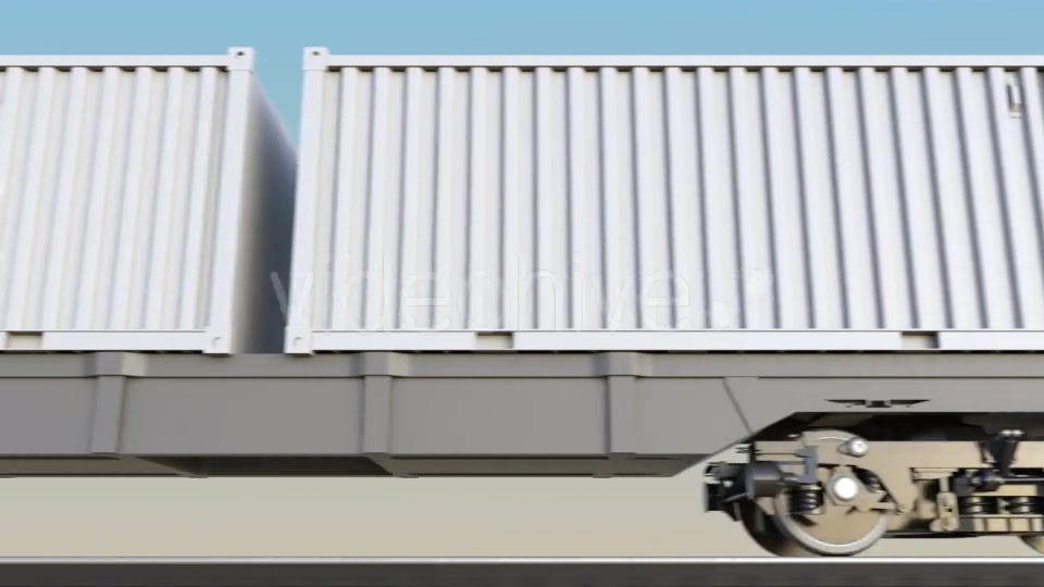 Moving Cargo Train and Blank White Containers Videohive 19634080 Motion Graphics Image 4