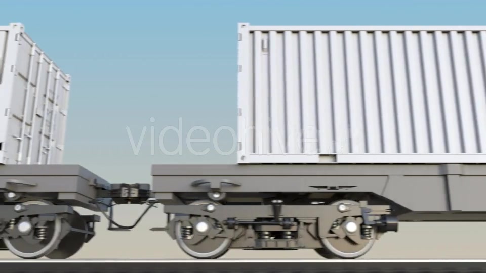 Moving Cargo Train and Blank White Containers Videohive 19634080 Motion Graphics Image 6