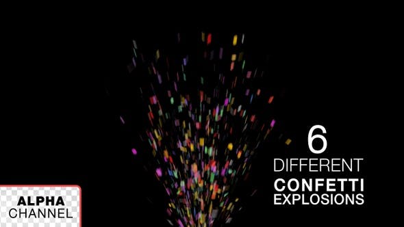 Multi Colored Confetti Party Popper Explosions With Alpha Channel - 24154731 Download Videohive