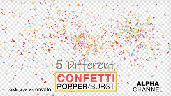 Multi Colored Popper Confetti Explosions - Videohive Download 24133400