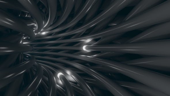 Multiple Grey Cables Trasmitting Data Signals - Download Videohive 19772376