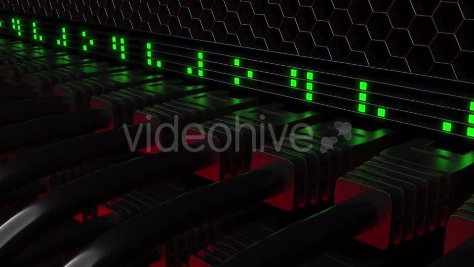 Multiple Patchcord Connectors and Blinking Green LEDs Videohive 20374071 Motion Graphics Image 2