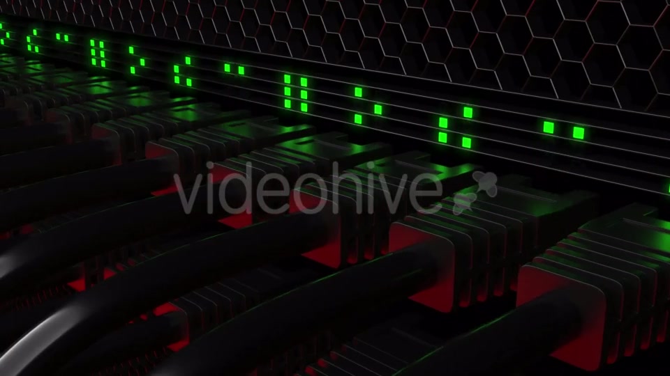 Multiple Patchcord Connectors and Blinking Green LEDs Videohive 20374071 Motion Graphics Image 3