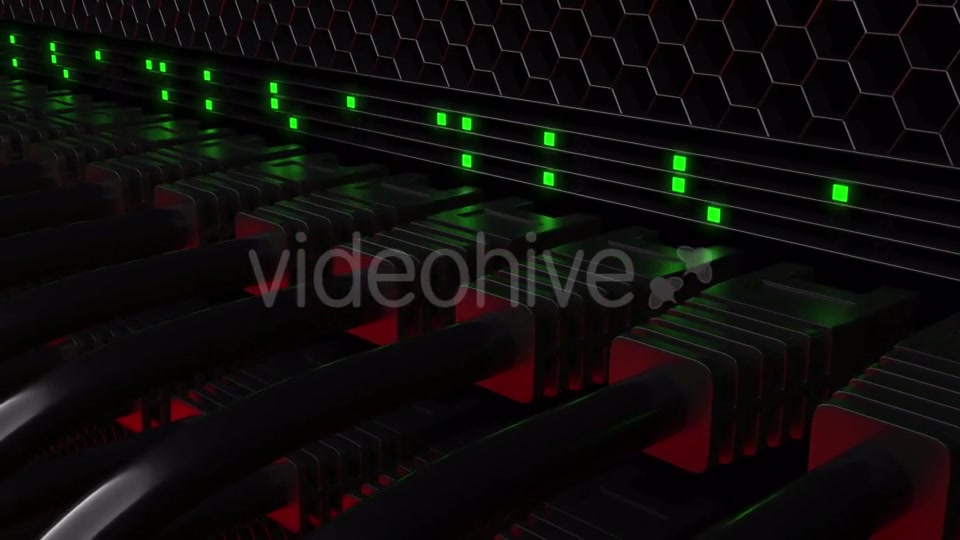 Multiple Patchcord Connectors and Blinking Green LEDs Videohive 20374071 Motion Graphics Image 4