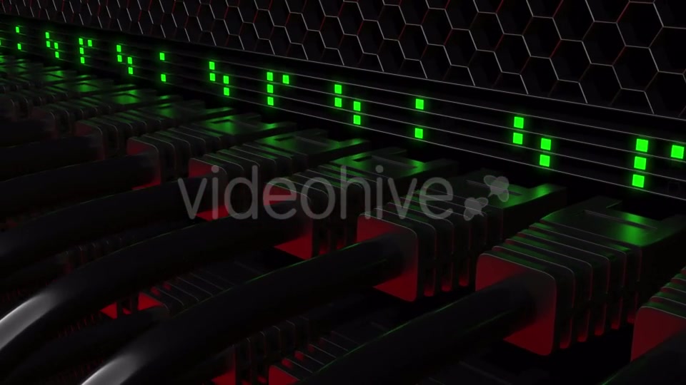 Multiple Patchcord Connectors and Blinking Green LEDs Videohive 20374071 Motion Graphics Image 5