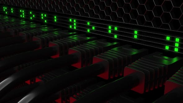 Multiple Patchcord Connectors and Blinking Green LEDs - Download Videohive 20374071