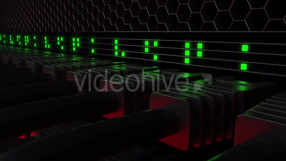 Multiple Server Connectors and Flashing Green LEDs Videohive 20286175 Motion Graphics Image 1