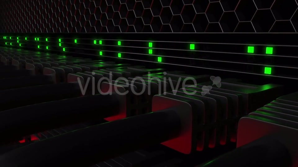 Multiple Server Connectors and Flashing Green LEDs Videohive 20286175 Motion Graphics Image 4