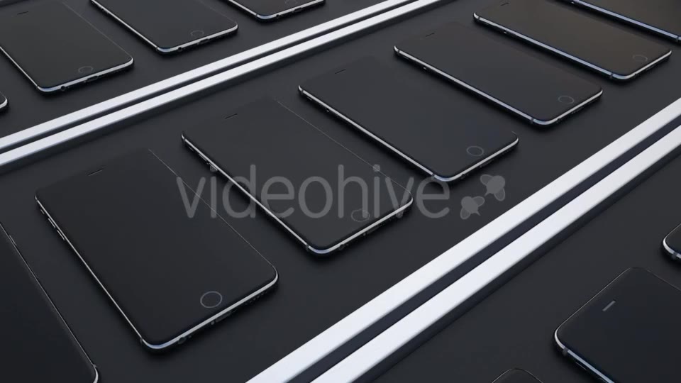 Multiple Smartphones Moving on the Conveyor Belts Videohive 19711309 Motion Graphics Image 3