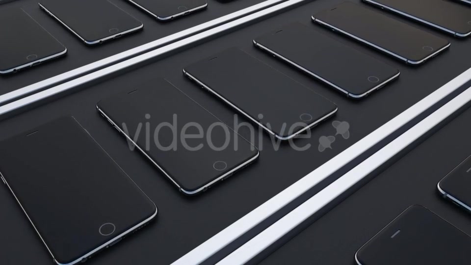 Multiple Smartphones Moving on the Conveyor Belts Videohive 19711309 Motion Graphics Image 4